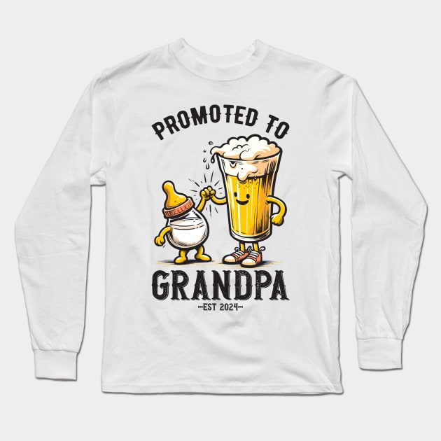 Promoted To Grandpa Est 2024 Long Sleeve T-Shirt by Yopi